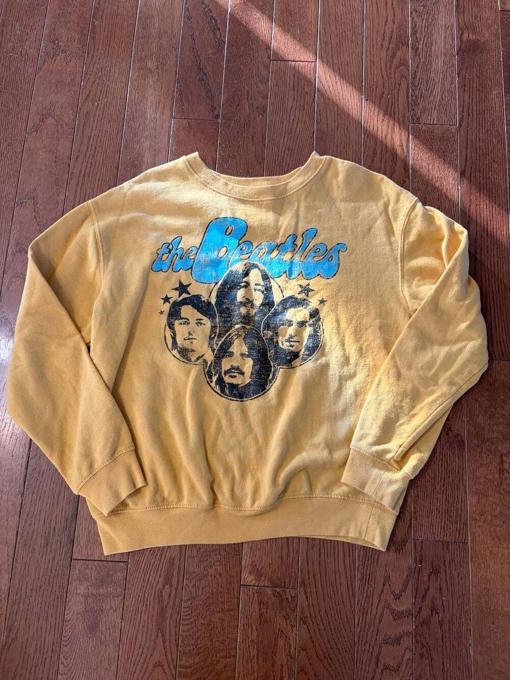 The Beatles Sweatshirt Size S Yellow Gold Lightweight